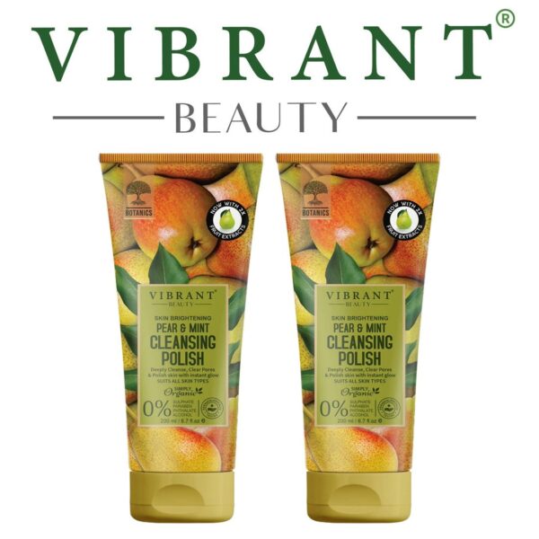 vibrant beauty brightening pear & mint cleansing polish (200ml) - Image 3