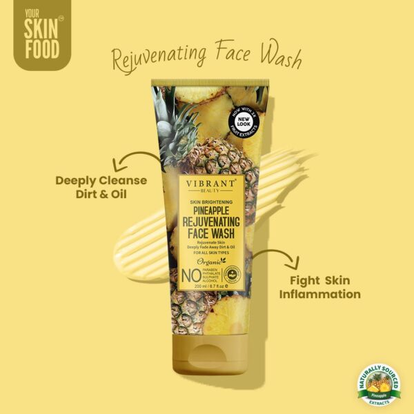 vibrant beauty skin brightening pineapple rejuvenating face wash - Image 4