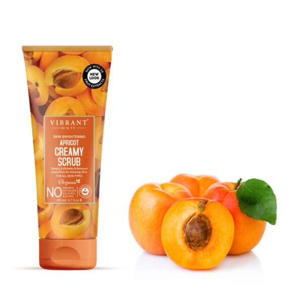 vibrant beauty brightening apricot hydrating creamy scrub, for all skin types, (200ml) - Image 3
