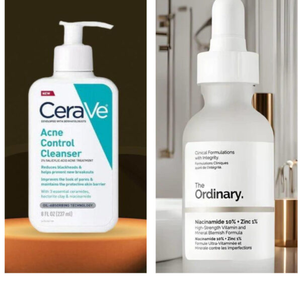 pack of 2 cerave acne control cleanser 237ml  + niacinamide serum 30ml deal | perfect deal cerave acne control cleanser & niacinamide serum