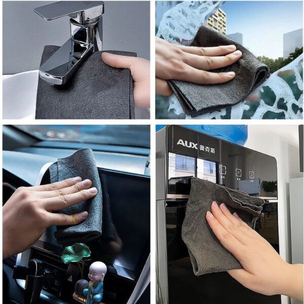 multifunctional magic cloth 5pcs glass cleaning cloth dishcloth lint free for windows cars kitchen mirrors traceless reusable - each