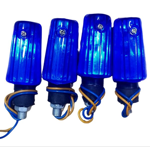 fancy indicator for bike mini size flexible unbreakable blue color 4 pcs