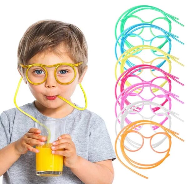 funny glasses drinking straw (random color)
