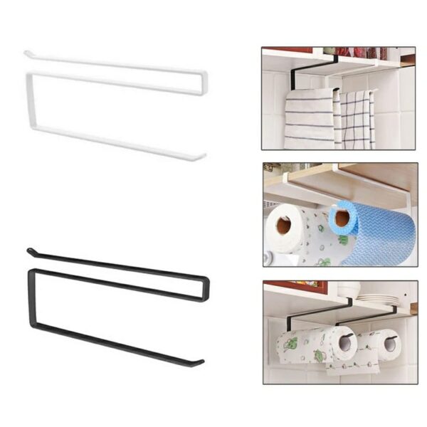 kitchen paper towel hanger holder under cabinet roll rack space save organizer ( random color )