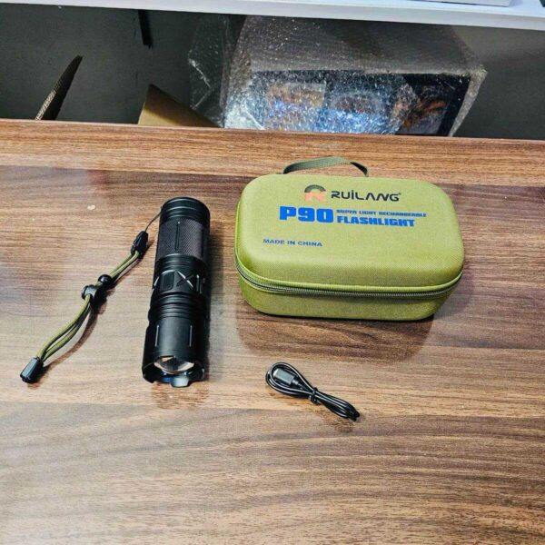 p90 imported ruilang flashlight with 1km range - high-performance long-distance led torch - Image 5