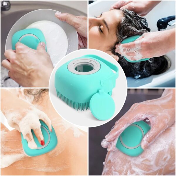 combo deal of 4 in 1 foot scrubber – 4 step pedicure (cleanse, scrub, file and buff) + silicone bath brush | bath brush scrubber ) ( random color ) - Image 6
