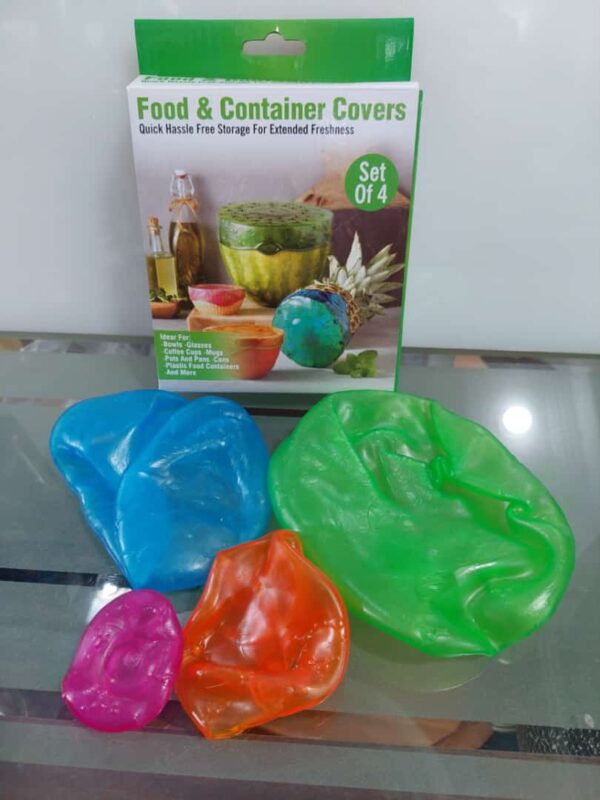 food  covers set of 4  silicone fresh keeping wrap food wraps seal (random color) - Image 7