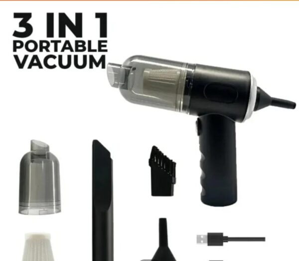 3 in 1 portable vacuum cleaner duster blower air pump wireless hand-held cleaning for car home