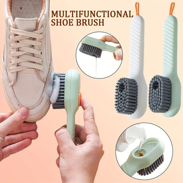 multi-purpose shoe brush soft bristle automatic liquid long handle cleaning brush clothes board brush household cleaning tools - Image 3
