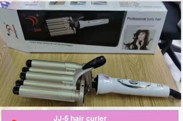 hair crimper, 5 barrel easy curling iron wand 14 levels temperature adjustable for do hairstyle for girls for curly hair - Image 6