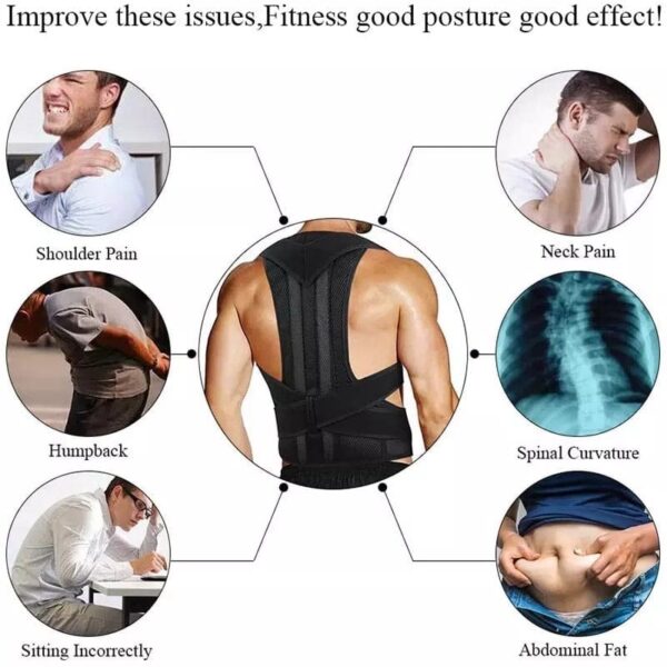 adjustable posture back belt, posture corrector belt for men and women, back support and shoulder belt - Image 6