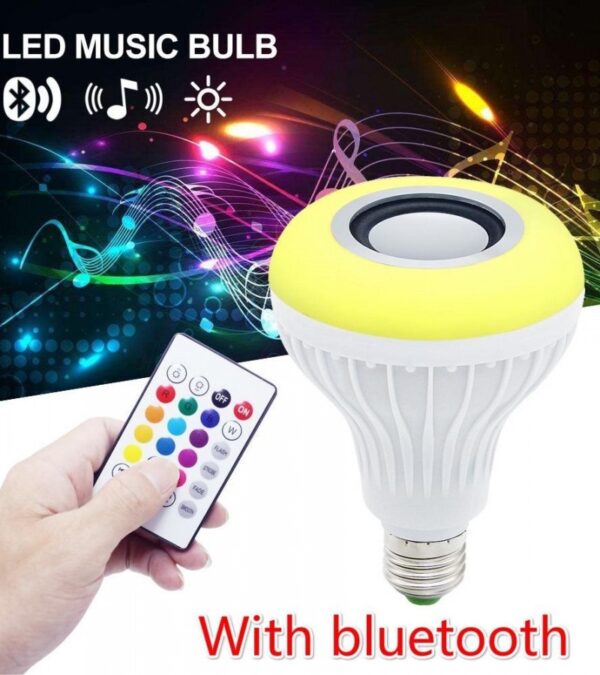 smart led light bulb with built-in bluetooth speaker and remote control - Image 3