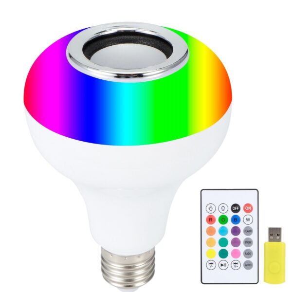 smart led light bulb with built-in bluetooth speaker and remote control - Image 4