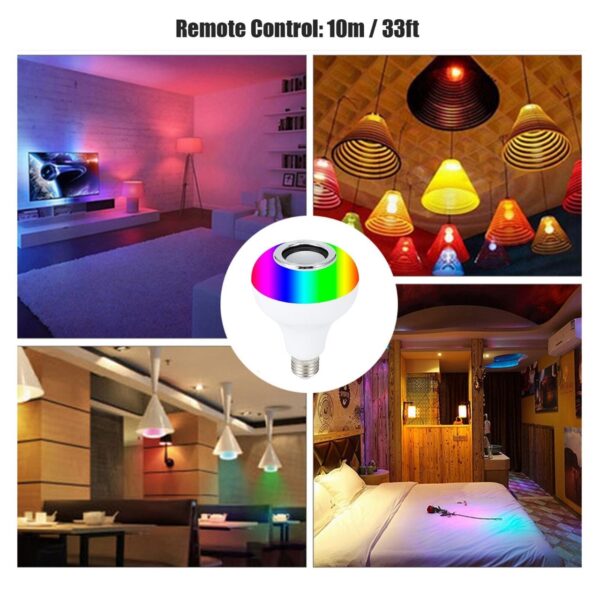 smart led light bulb with built-in bluetooth speaker and remote control - Image 9