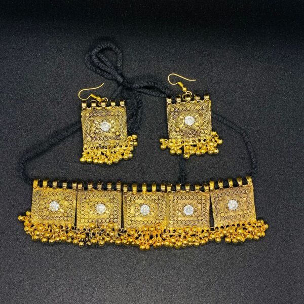 afghani antique choker necklace with earrings for women /necklace set