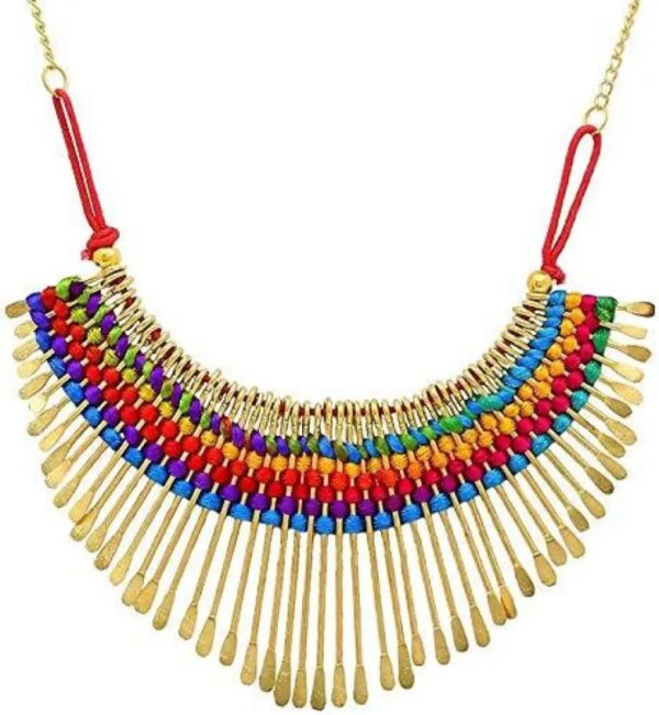 multi and black color choker necklace for women / fancy pendant choker for girls - Image 5