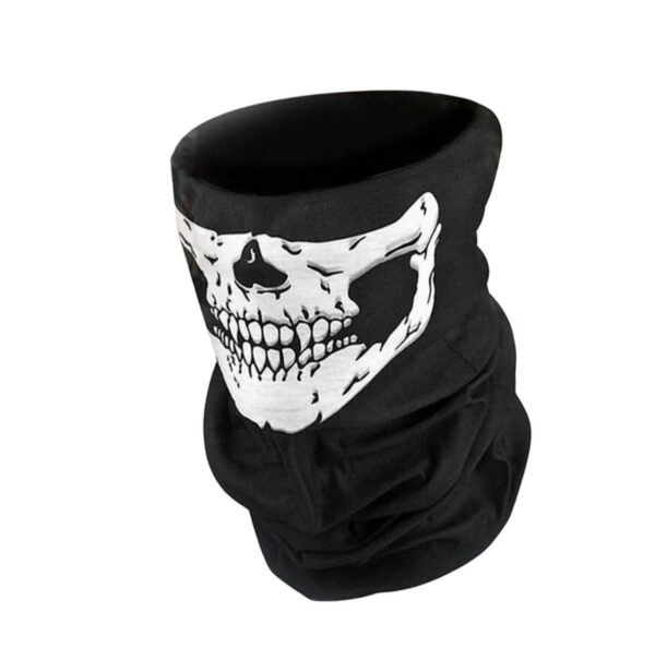 skull head mask ghost face halloween party men women cool black long masks - Image 2