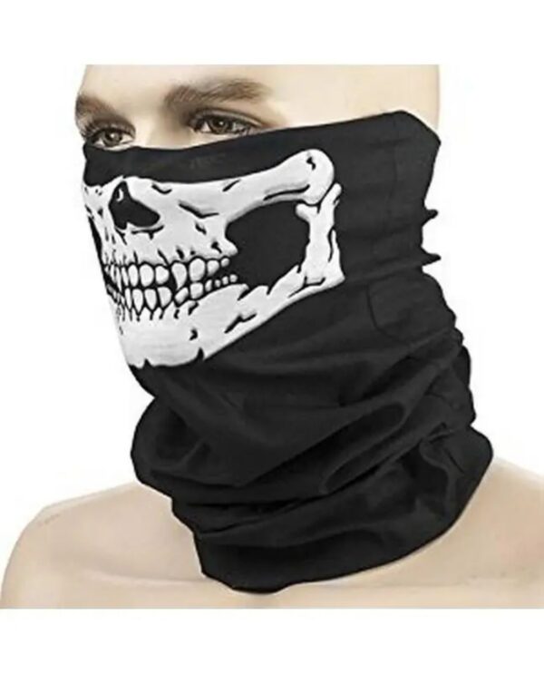 skull head mask ghost face halloween party men women cool black long masks - Image 6