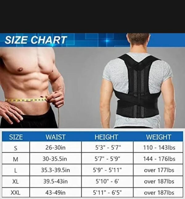 adjustable posture back belt, posture corrector belt for men and women, back support and shoulder belt - Image 2