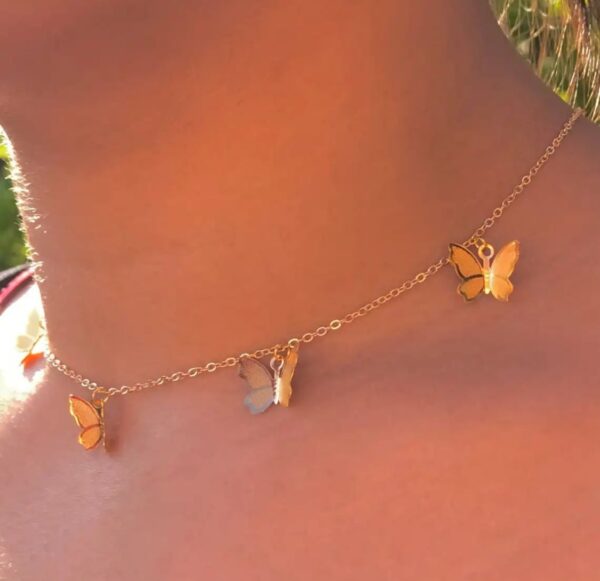 butterfly necklace | dainty chain | layering | choker necklace for girls - Image 7