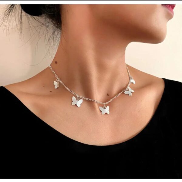 butterfly necklace | dainty chain | layering | choker necklace for girls