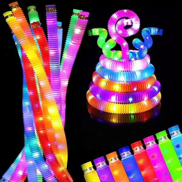 sensory toys led per tube fidget toy top 21*2.9cm stress and anxiety relief pipe kids learning tools bunmo tubes .. 6 pcs pack