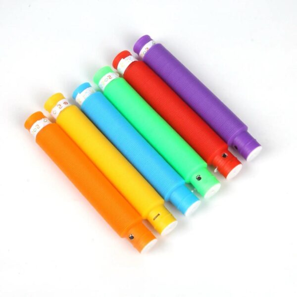sensory toys led per tube fidget toy top 21*2.9cm stress and anxiety relief pipe kids learning tools bunmo tubes .. 6 pcs pack - Image 8