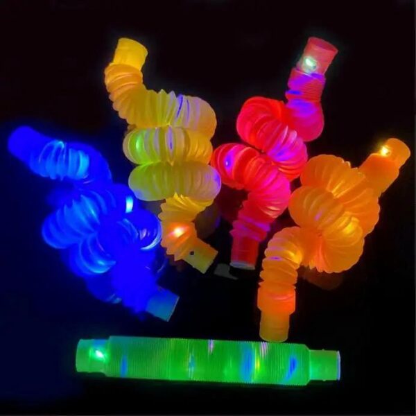sensory toys led per tube fidget toy top 21*2.9cm stress and anxiety relief pipe kids learning tools bunmo tubes .. 6 pcs pack - Image 9