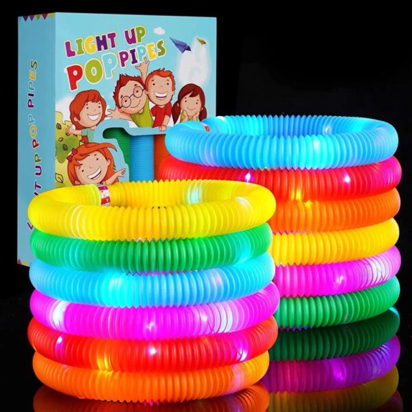 sensory toys led per tube fidget toy top 21*2.9cm stress and anxiety relief pipe kids learning tools bunmo tubes .. 6 pcs pack - Image 11