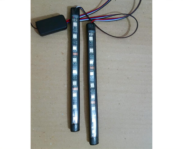 2pcs rgb 17cm silicon flexible 9-led strip drl daytime multicolor light | smd led fancy light (rgb) for car bumper and bikes - Image 7