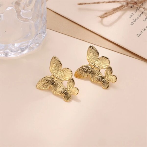 1 pair gold butterfly earrings elegant everyday wear chic european-and-american style earrings - Image 8