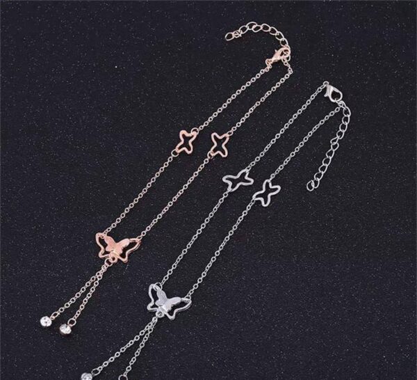 pack of 2 koren anklet or bracelet simple & beautiful butterfly | adjustable size | for girls, women - Image 5