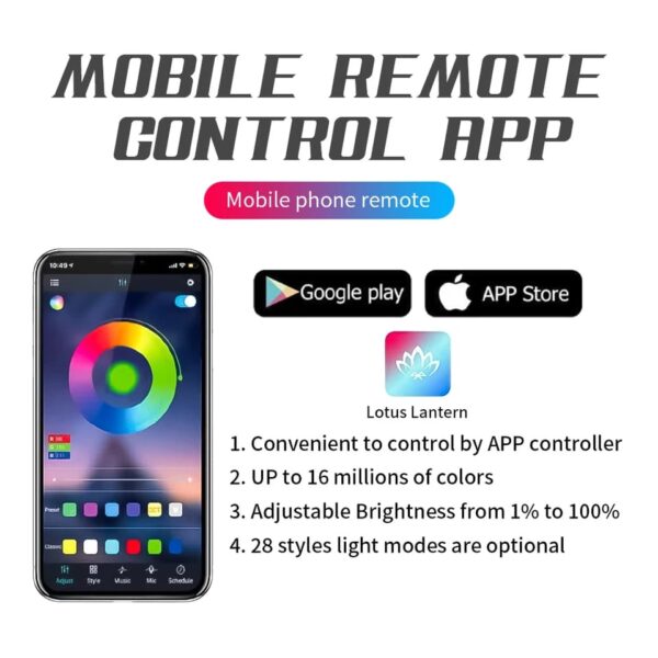 car led foot light ambient atmosphere light 4 in 1 rgb sound remote decorative light interior lighting ambient light cigarette bluetooth and remote operated - Image 5