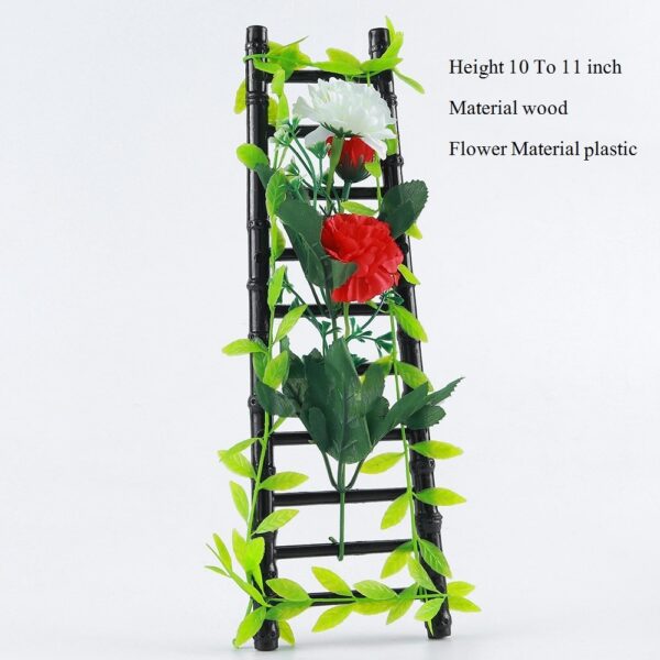 decorative plastic stairs with artifical flowers - Image 4
