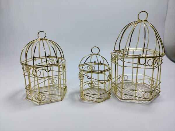 metallic bird cages for home decor and gift (pack of 3) - Image 6