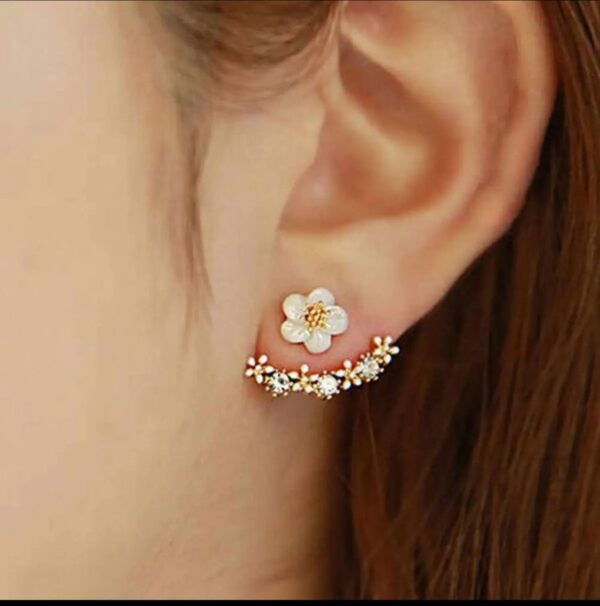 daisy back hanging stud earrings | flower earrings earrings fresh earrings girls earrings jewelry for women - Image 4