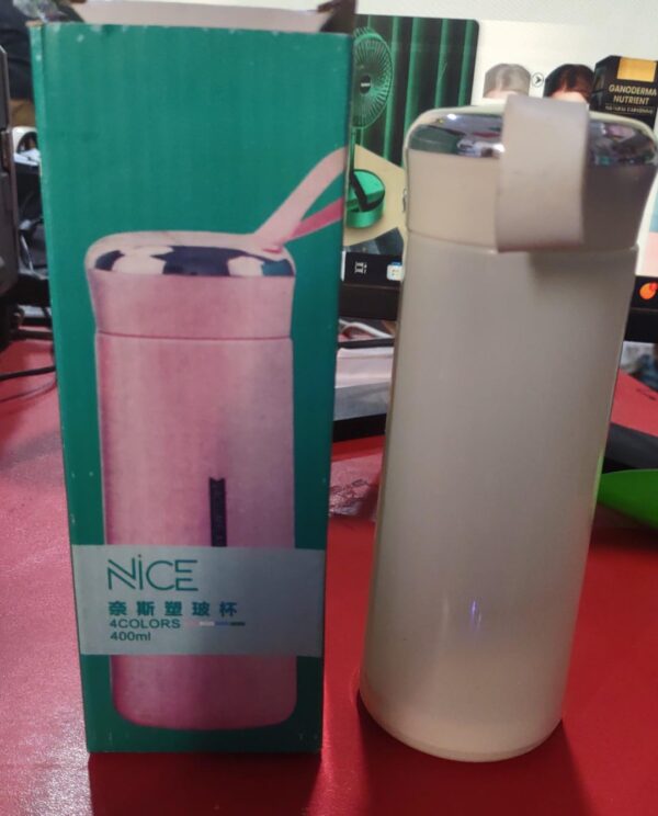 nice glass bottle water mini flask bottle with vaccum flask and loop temperature resistant,400ml (random colors) - Image 2