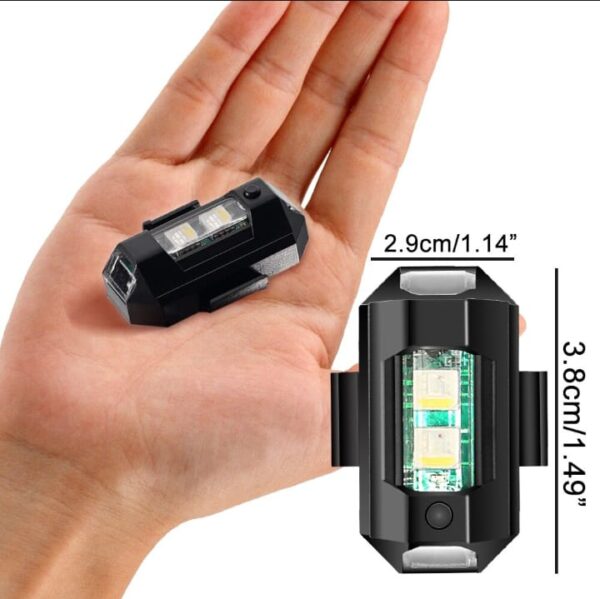 universal led aircraft strobe lights motorcycle anti collision warning light with usb charging 7colors turn signal indicator - Image 8