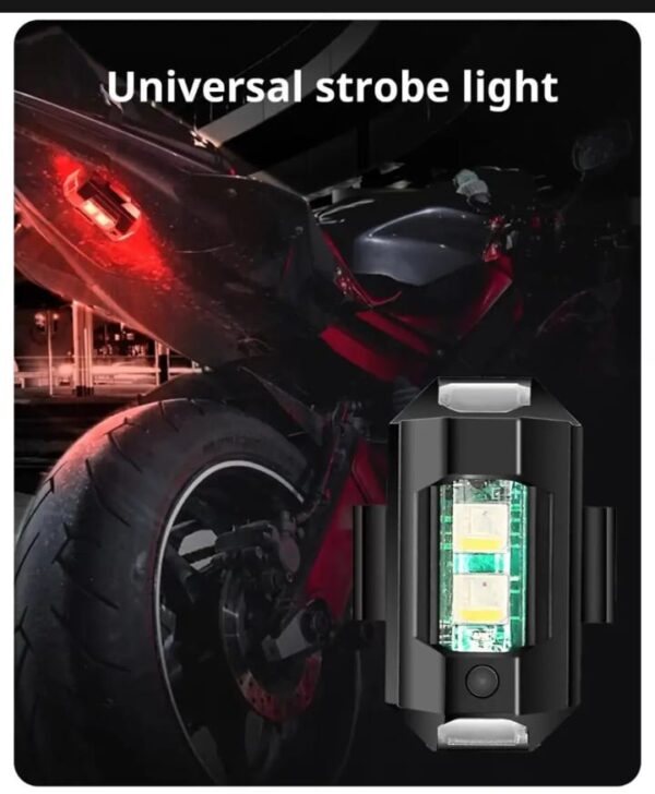 universal led aircraft strobe lights motorcycle anti collision warning light with usb charging 7colors turn signal indicator - Image 4