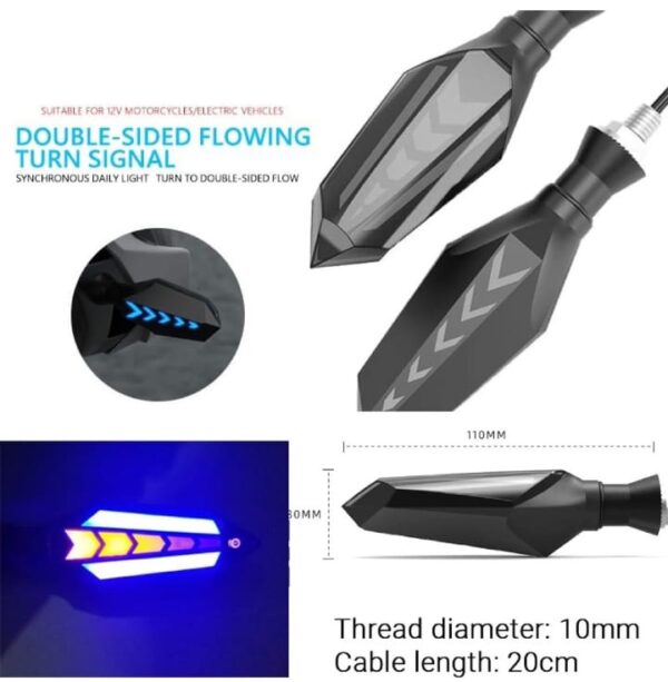 bike indicator slide arrow running style with lava drl red - yellow 2 pcs set - Image 3