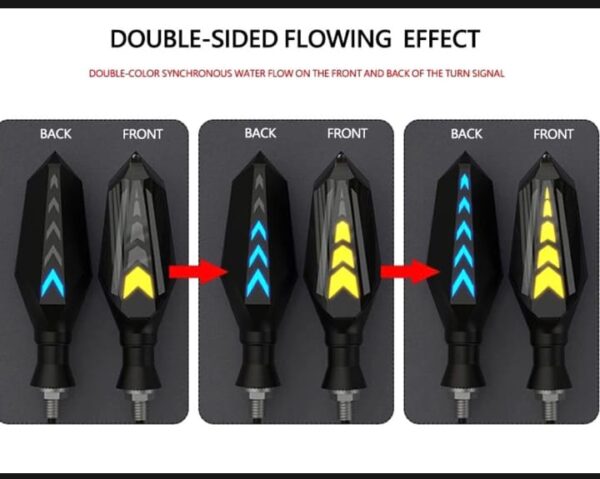 bike indicator slide arrow running style with lava drl red - yellow 2 pcs set - Image 5