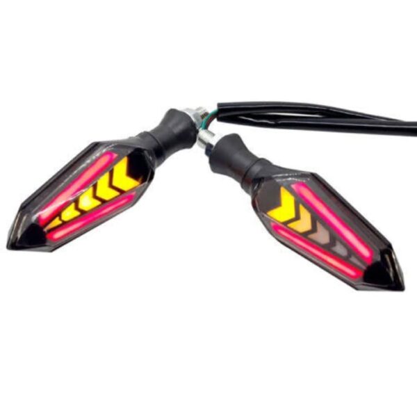 bike indicator slide arrow running style with lava drl red - yellow 2 pcs set - Image 7