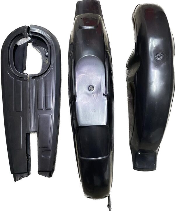 black plastic mudguardand chain cover for all 70cc bikes genuine fitting unbreakable rust proof make with pure material