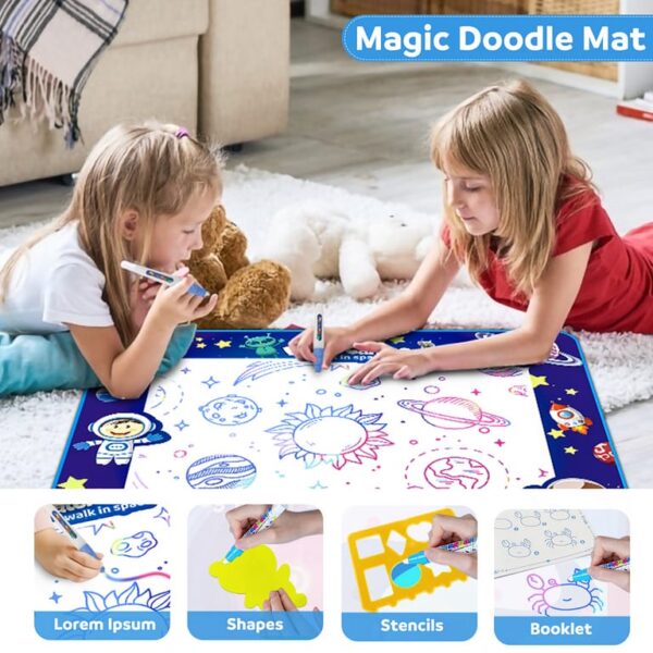 magic water doodle waterproof canvas mat | washable drawing mat | reusable canvas perfect for kids - Image 7