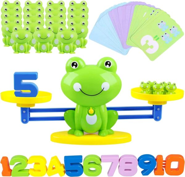 frog balancing weight machine with mental math kit | cool math games,fun interactive children's birthday gifts, stem learning education kids preschool toys for boys girls