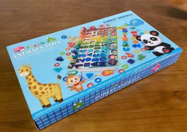 6 in1 wooden educational puzzle & sorting board toy for kids - Image 7