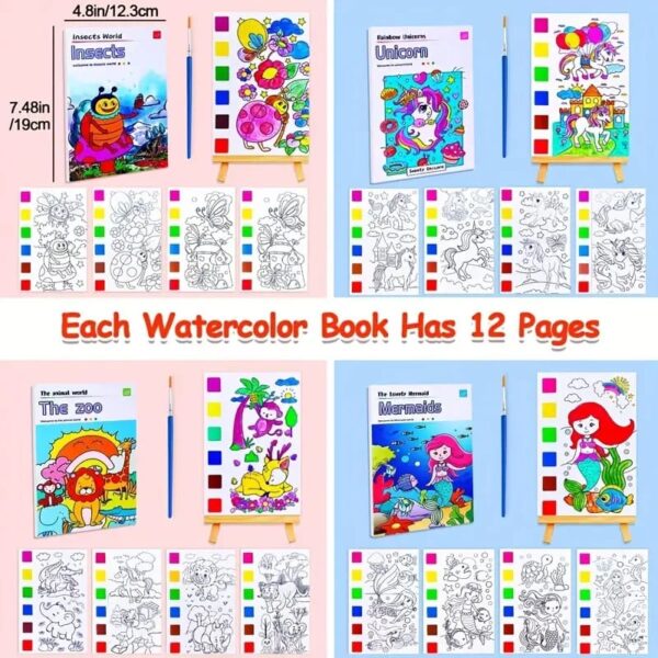 watercolor illustration painting book 12 pages  (random designs) - Image 5