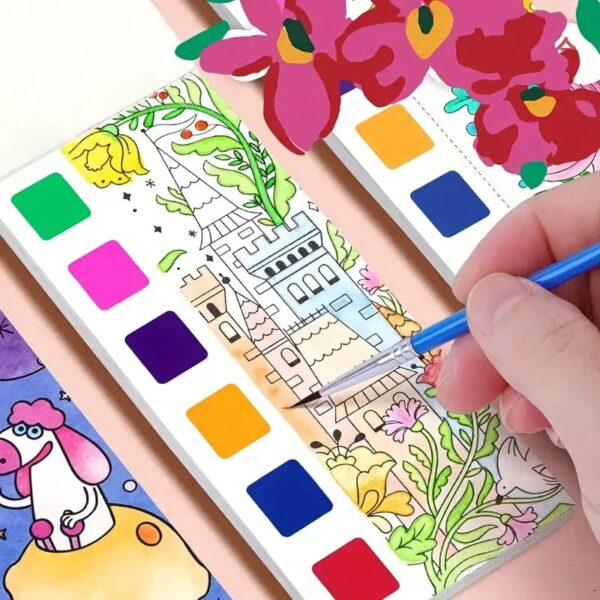 watercolor illustration painting book 12 pages  (random designs) - Image 6