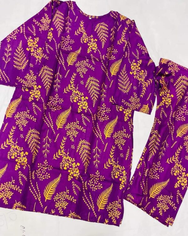 2 pcs women’s stitched petal print  linen  casual wear for women - Image 11