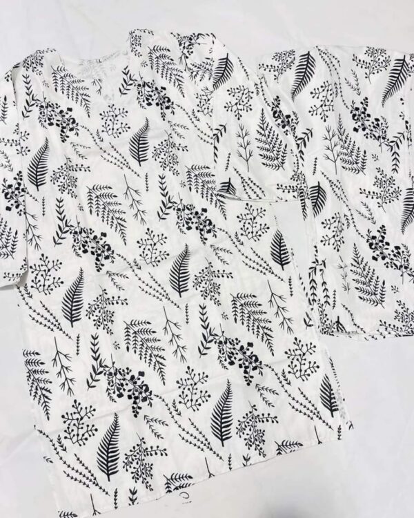 2 pcs women’s stitched petal print  linen  casual wear for women - Image 9
